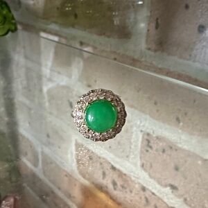 Art deco Uranium UV glow ring size 8